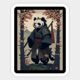 Japanese samurai panda Sticker